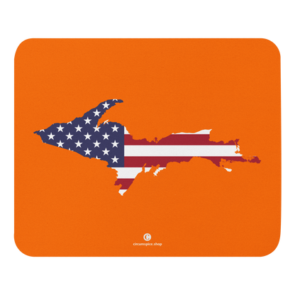 Michigan Upper Peninsula Mousepad (w/ UP Outline) | Safety Orange