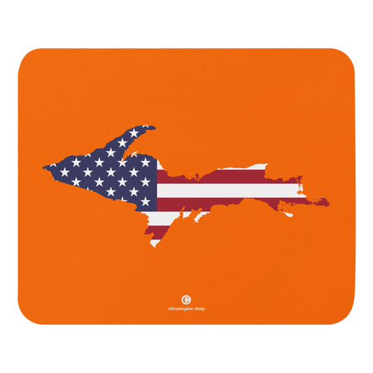 Michigan Upper Peninsula Mousepad (w/ UP Outline) | Safety Orange