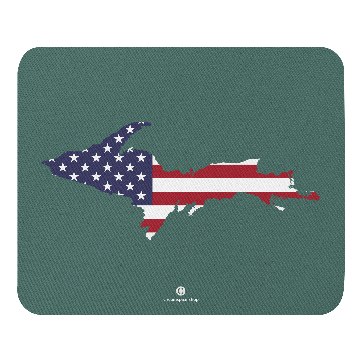 Michigan Upper Peninsula Mousepad (w/ UP Outline) | Copper Green