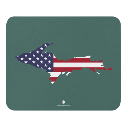 Michigan Upper Peninsula Mousepad (w/ UP Outline) | Copper Green