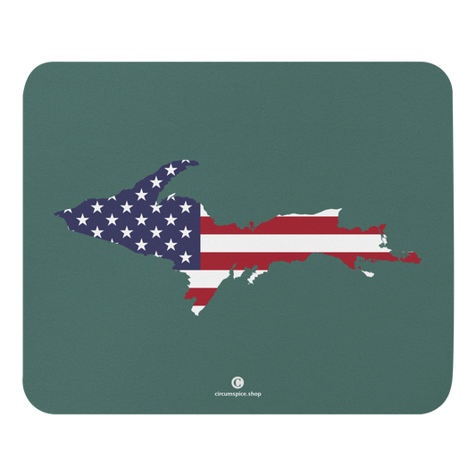 Michigan Upper Peninsula Mousepad (w/ UP Outline) | Copper Green