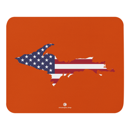 Michigan Upper Peninsula Mousepad (w/ UP Outline) | Maple Leaf Orange