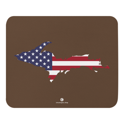 Michigan Upper Peninsula Mousepad (w/ UP Outline) | Coffee Color