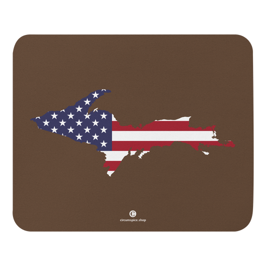 Michigan Upper Peninsula Mousepad (w/ UP Outline) | Coffee Color