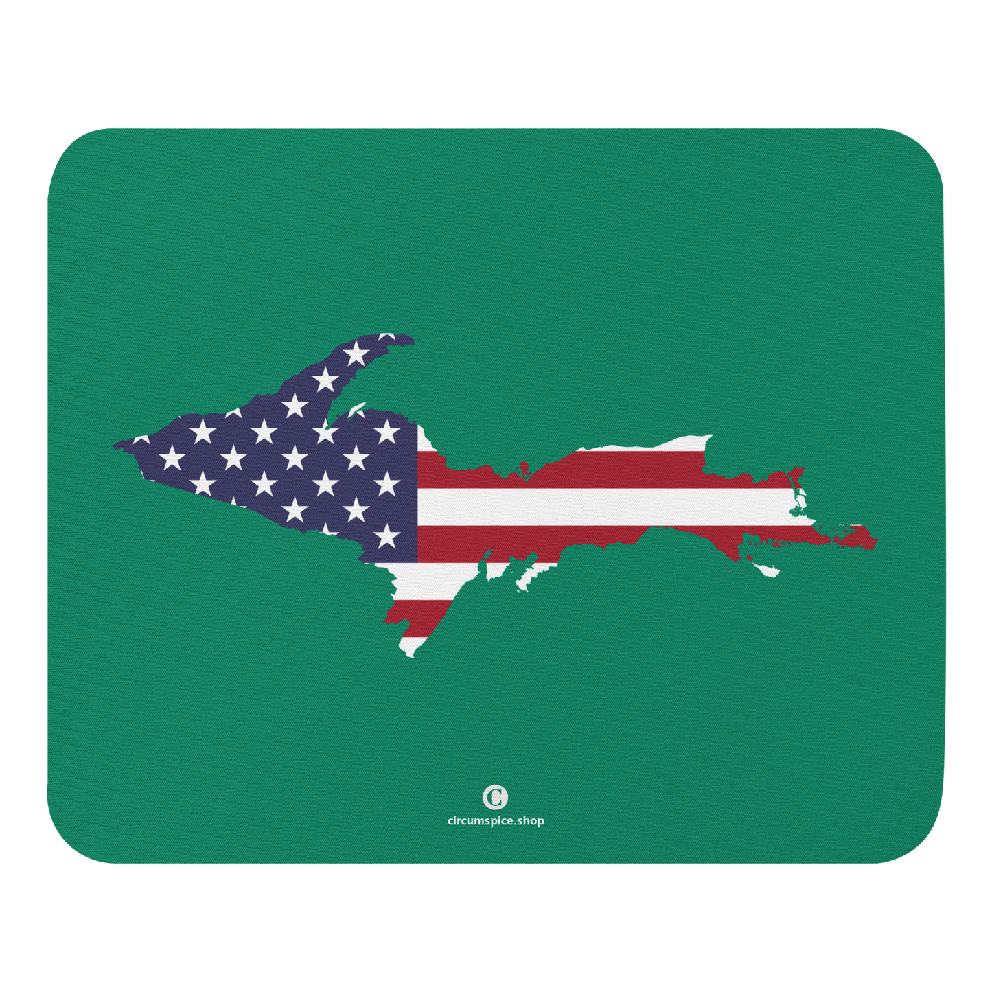 Michigan Upper Peninsula Mousepad (w/ UP Outline) | Emerald Green