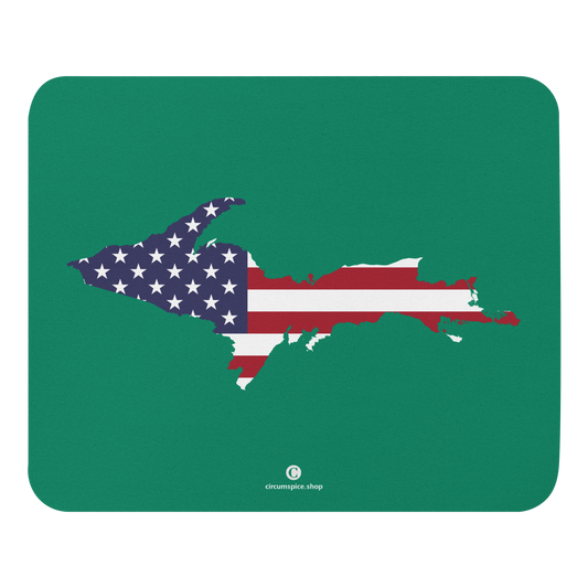 Michigan Upper Peninsula Mousepad (w/ UP Outline) | Emerald Green