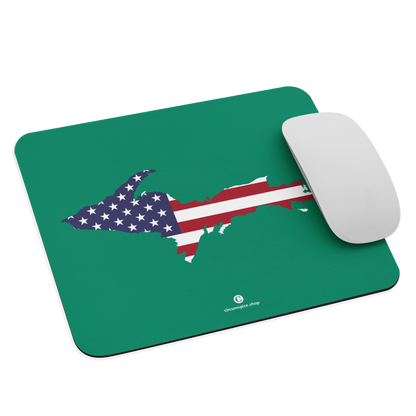 Michigan Upper Peninsula Mousepad (w/ UP Outline) | Emerald Green