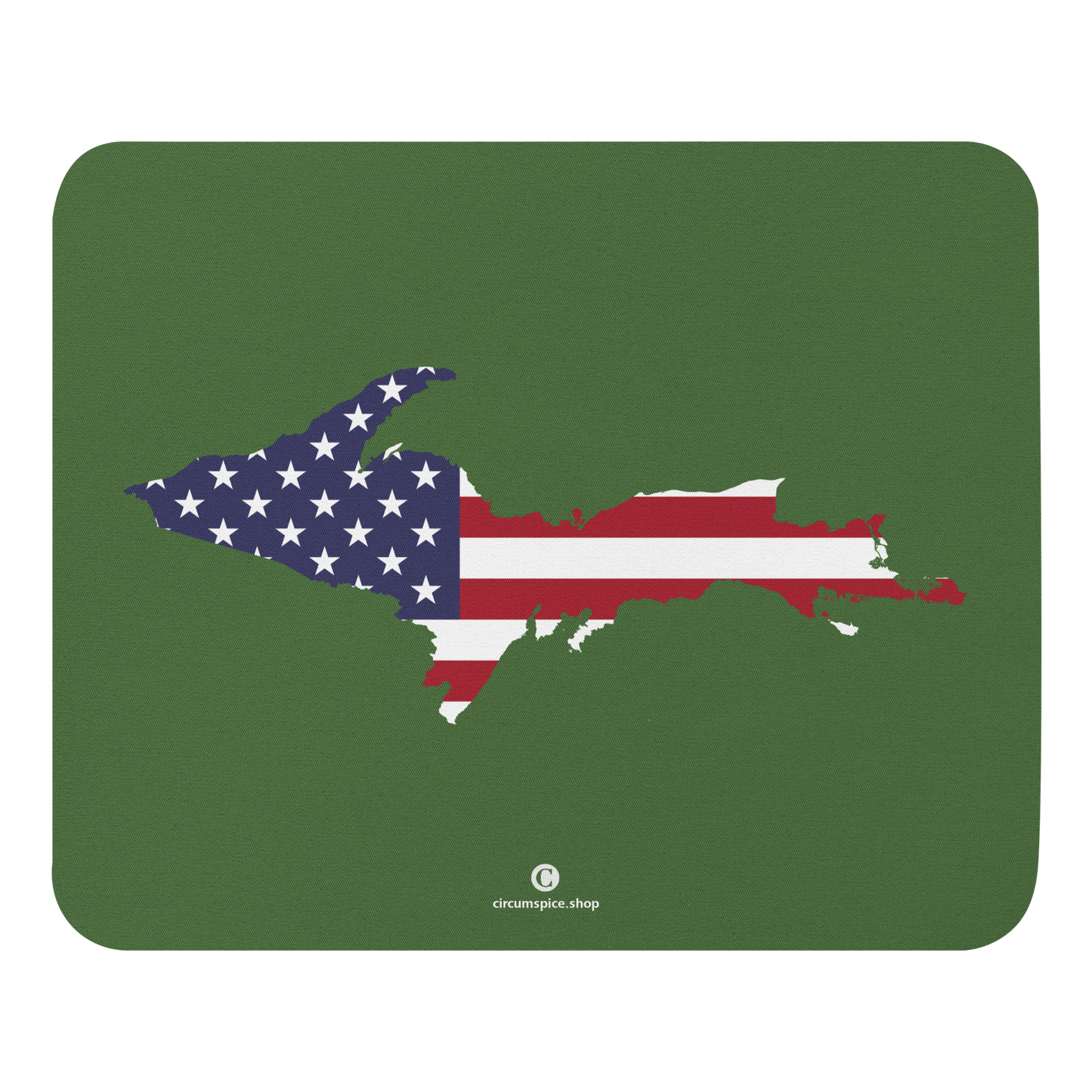 Michigan Upper Peninsula Mousepad (w/ UP Outline) | Pine Green