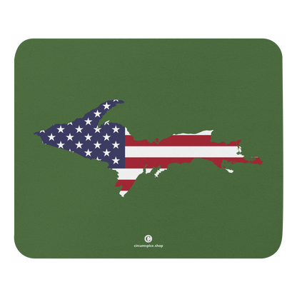 Michigan Upper Peninsula Mousepad (w/ UP Outline) | Pine Green