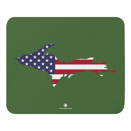 Michigan Upper Peninsula Mousepad (w/ UP Outline) | Pine Green