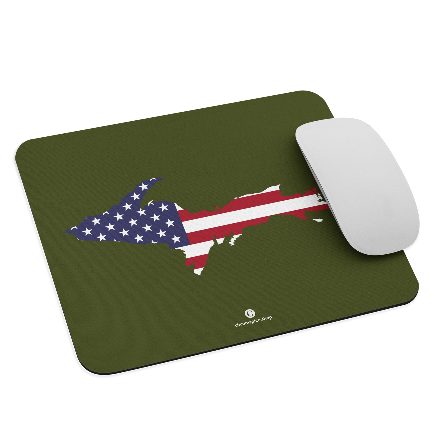 Michigan Upper Peninsula Mousepad (w/ UP Outline) | Army Green