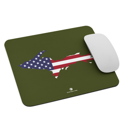 Michigan Upper Peninsula Mousepad (w/ UP Outline) | Army Green