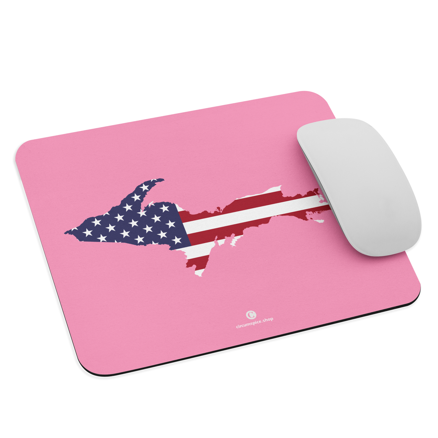 Michigan Upper Peninsula Mousepad (w/ UP Outline) | '67 Caddie Pink