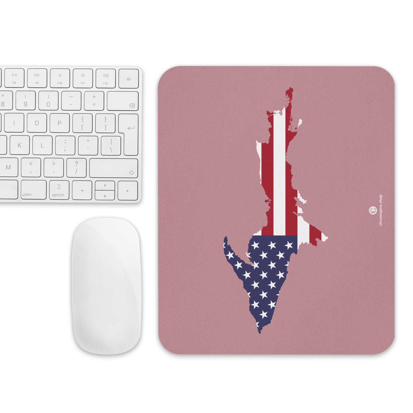 Michigan Upper Peninsula Mousepad (w/ UP Outline) | Cherry Blossom Pink