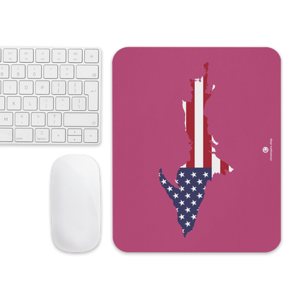 Michigan Upper Peninsula Mousepad (w/ UP Outline) | Apple Blossom Pink