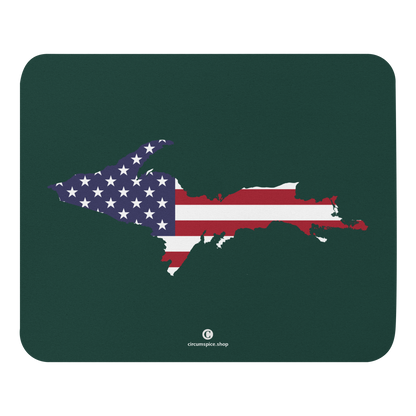 Michigan Upper Peninsula Mousepad (w/ UP Outline) | Laconic Green