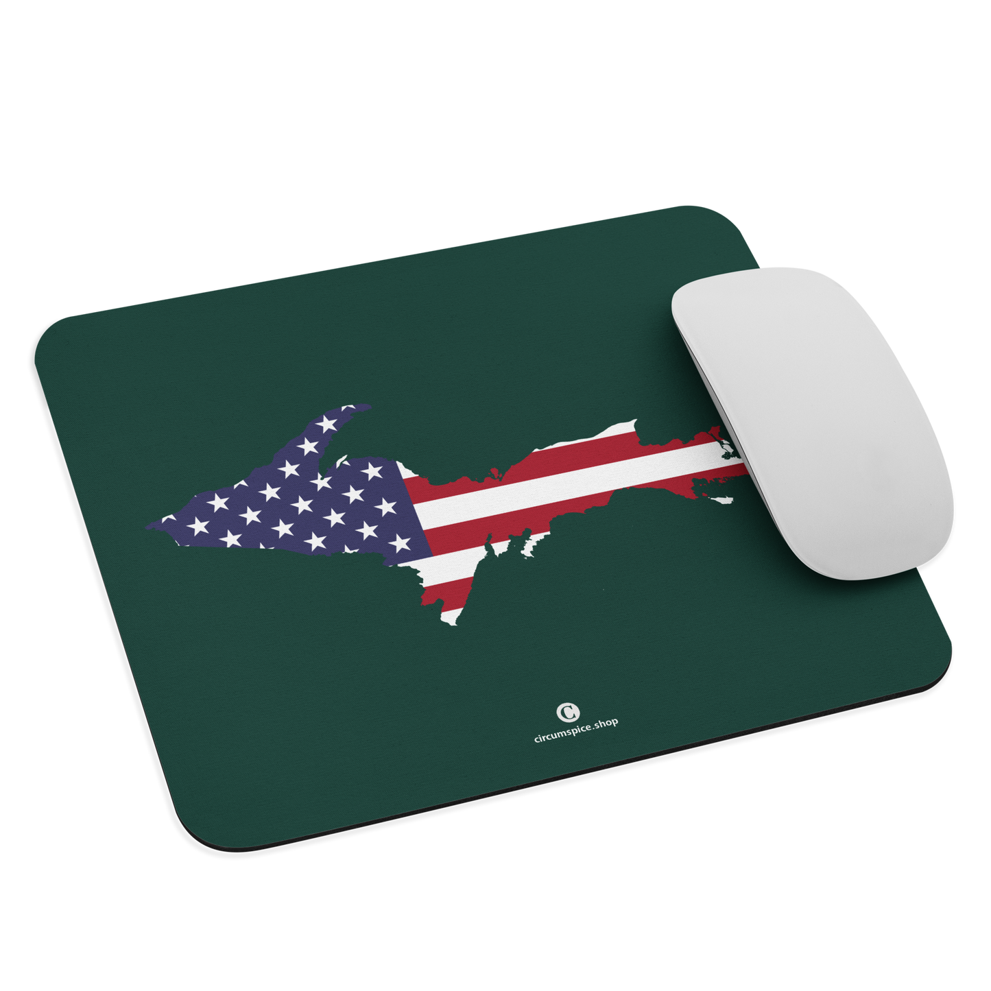 Michigan Upper Peninsula Mousepad (w/ UP Outline) | Laconic Green