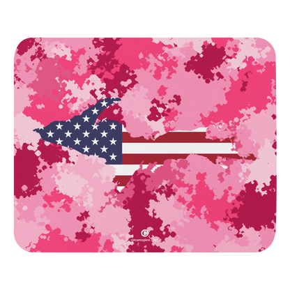 Michigan Upper Peninsula Mousepad (w/ UP Outline) | Pink Camo