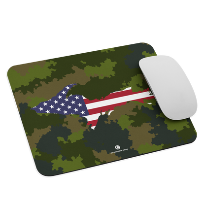 Michigan Upper Peninsula Mousepad (w/ UP Outline) | Woodland Camo