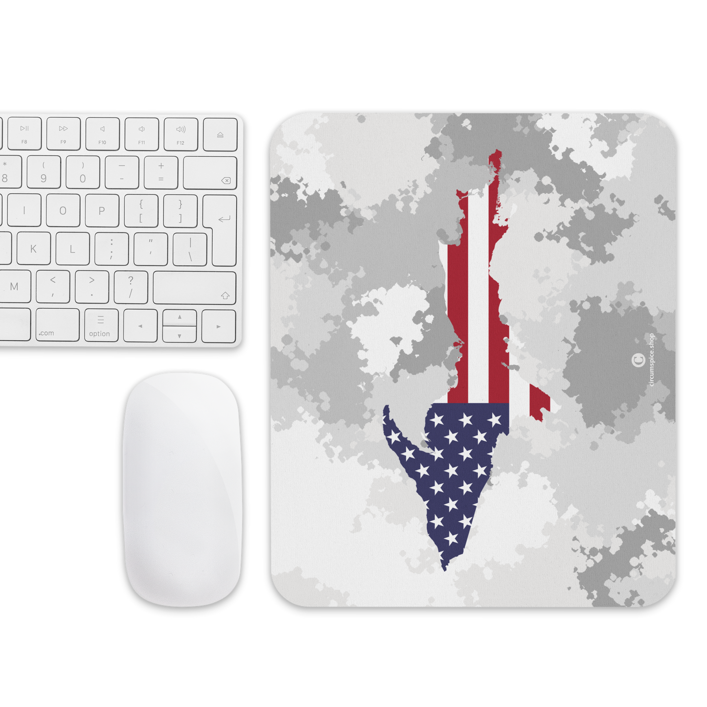 Michigan Upper Peninsula Mousepad (w/ UP Outline) | Snow Camo