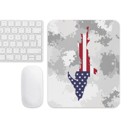 Michigan Upper Peninsula Mousepad (w/ UP Outline) | Snow Camo