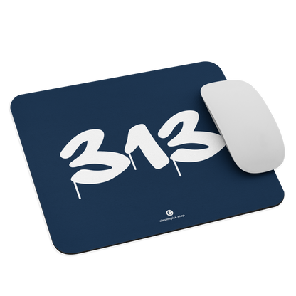 Detroit '313' Mousepad (Tag Font) | Navy