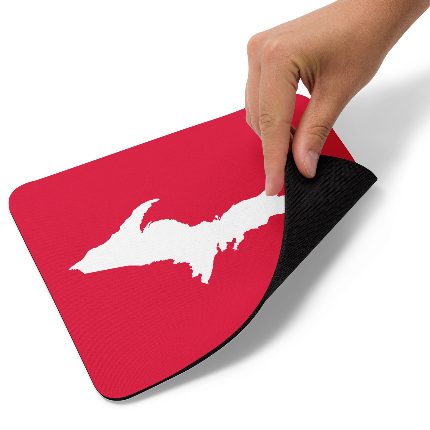 Michigan Upper Peninsula Mousepad (w/ UP Outline) | Lighthouse Red