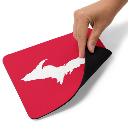 Michigan Upper Peninsula Mousepad (w/ UP Outline) | Lighthouse Red