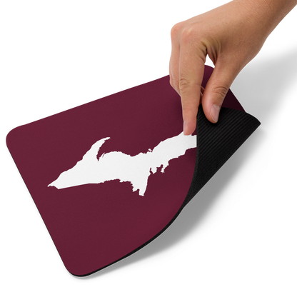 Michigan Upper Peninsula Mousepad (w/ UP Outline) | Old Mission Burgundy