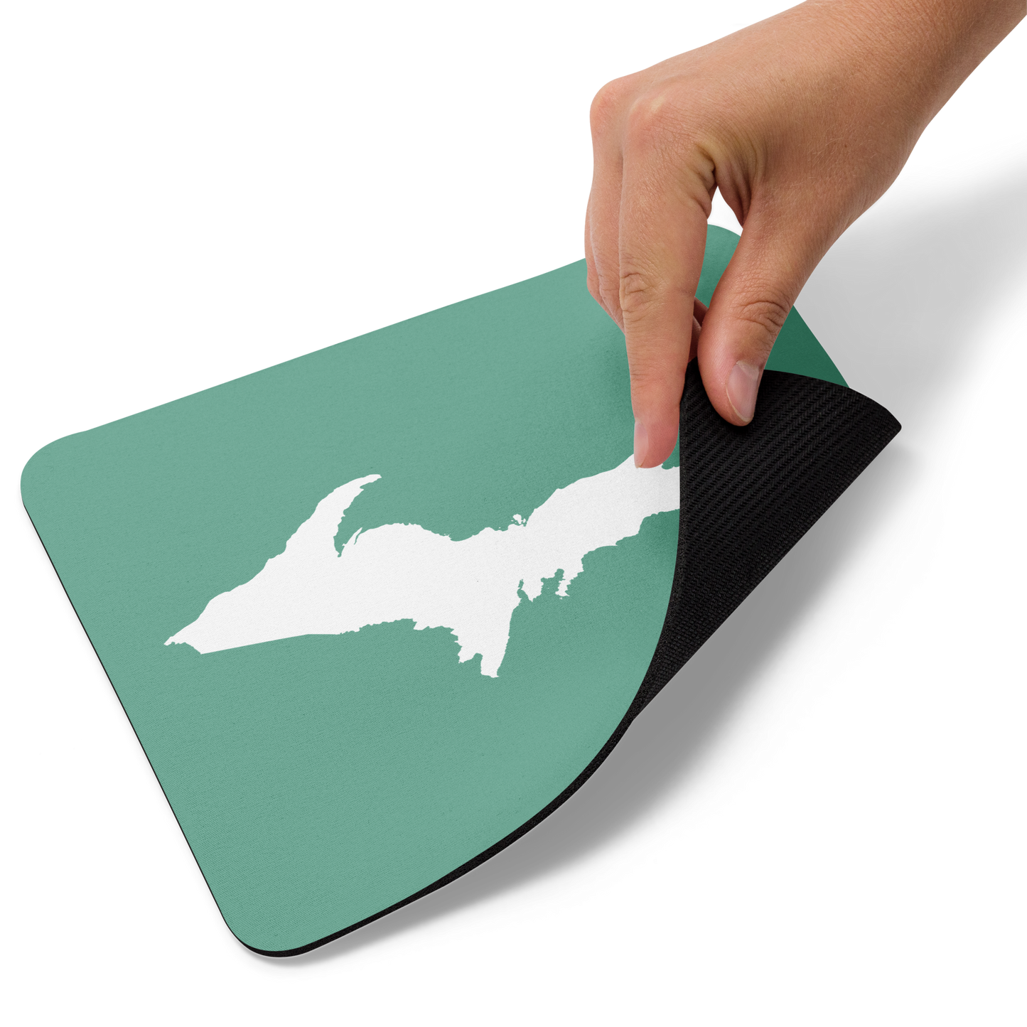 Michigan Upper Peninsula Mousepad (w/ UP Outline) | Metallic Mint Green