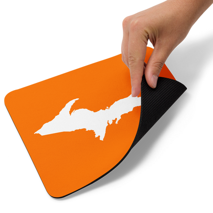 Michigan Upper Peninsula Mousepad (w/ UP Outline) | Safety Orange