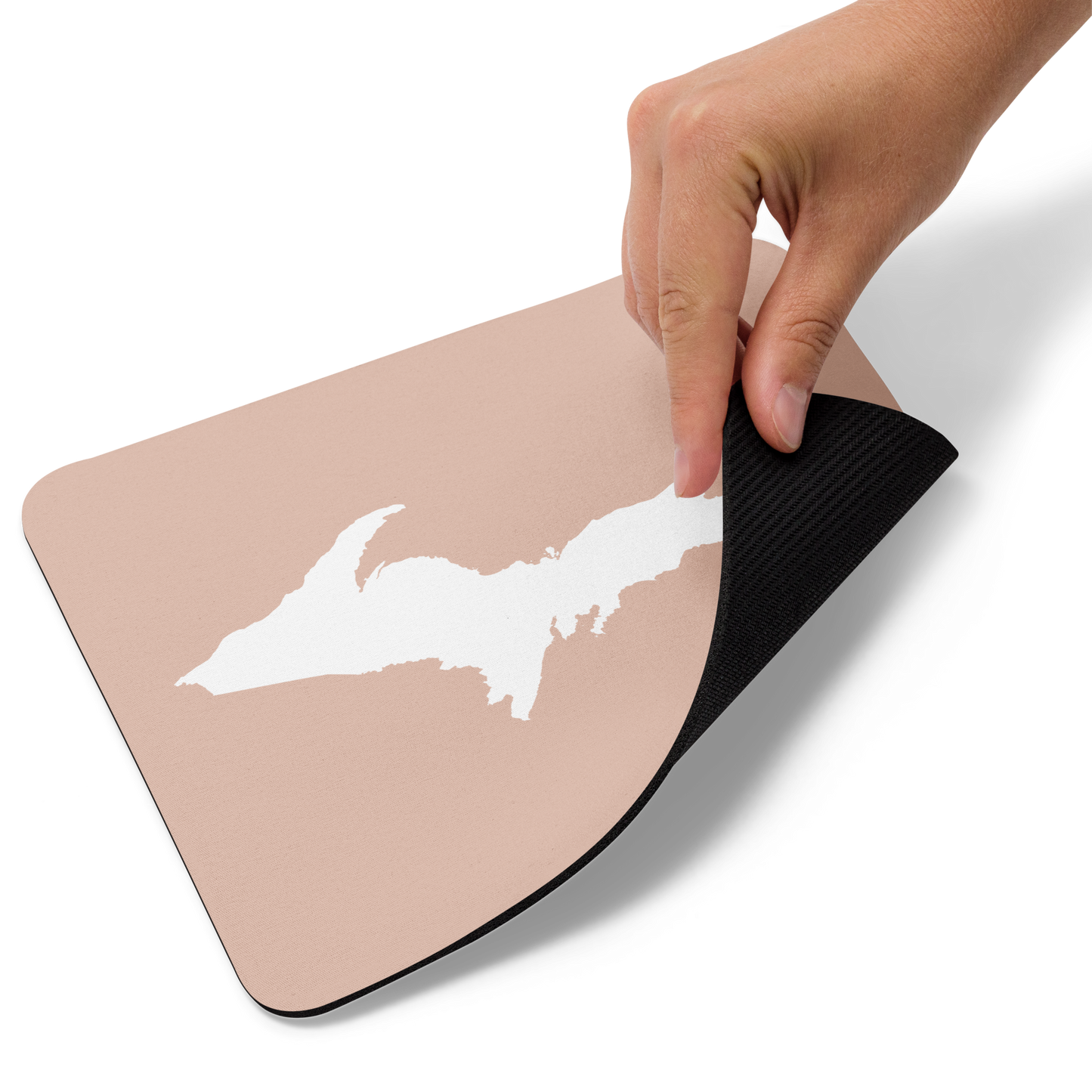 Michigan Upper Peninsula Mousepad (w/ UP Outline) | Rose Gold