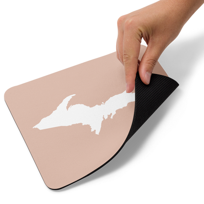 Michigan Upper Peninsula Mousepad (w/ UP Outline) | Rose Gold