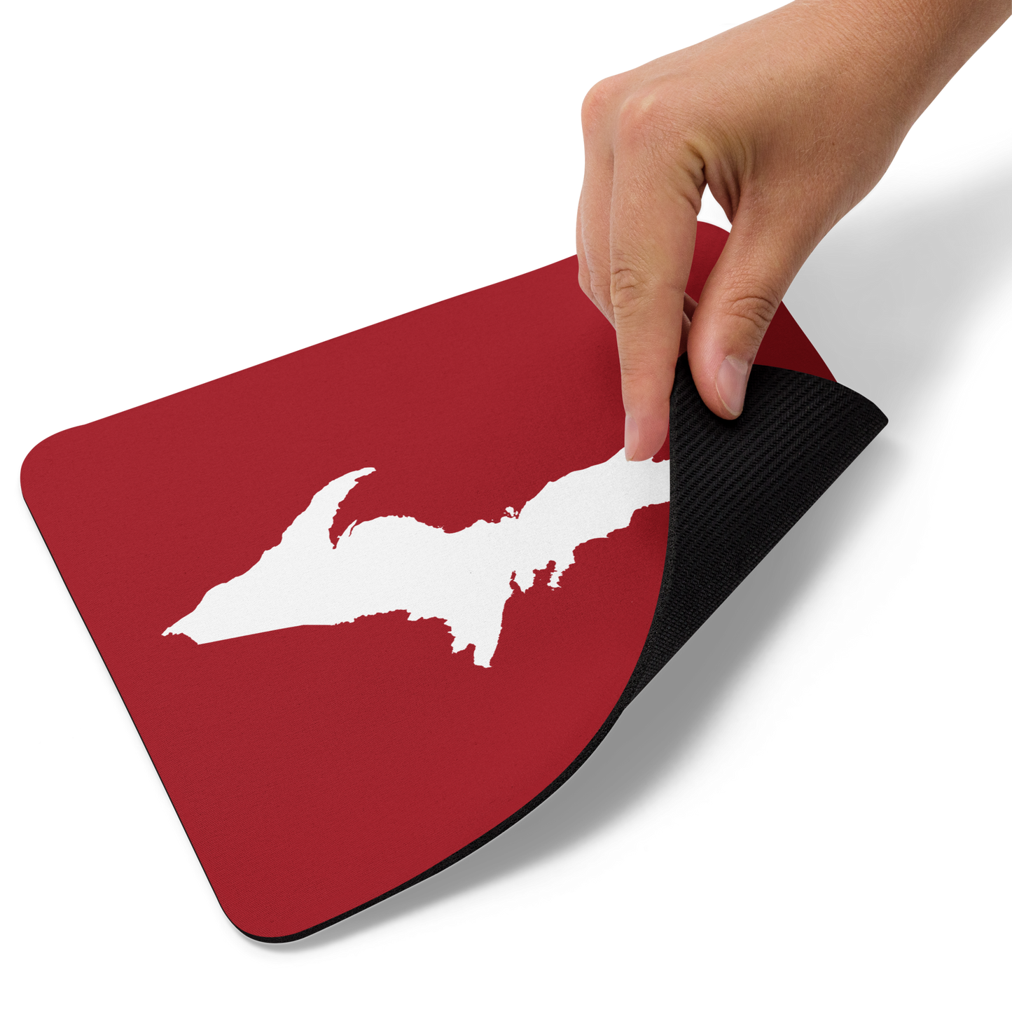 Michigan Upper Peninsula Mousepad (w/ UP Outline) | Thimbleberry Red