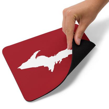 Michigan Upper Peninsula Mousepad (w/ UP Outline) | Thimbleberry Red