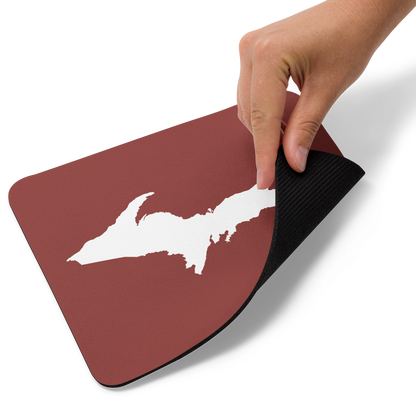 Michigan Upper Peninsula Mousepad (w/ UP Outline) | Ore Dock Red