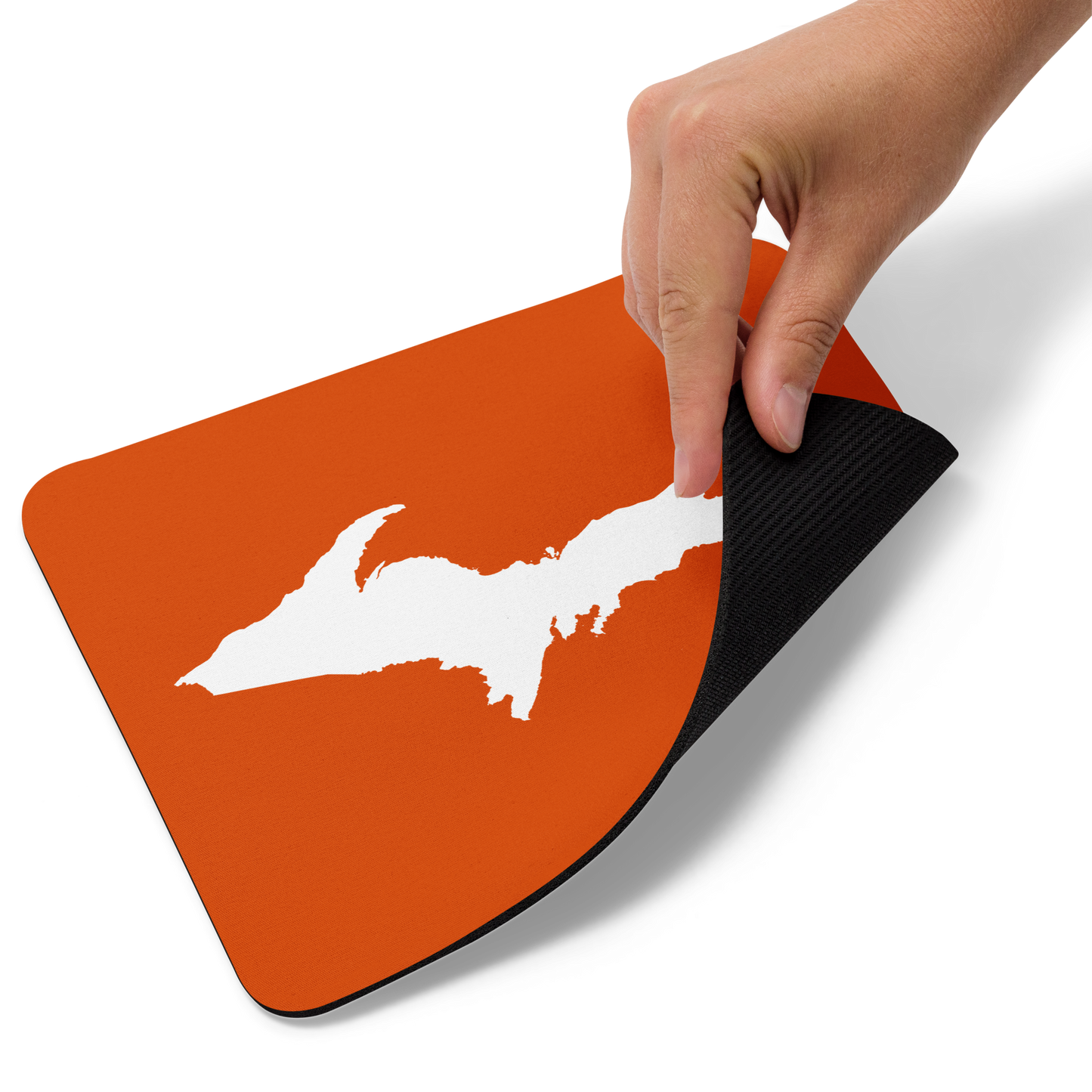 Michigan Upper Peninsula Mousepad (w/ UP Outline) | Maple Leaf Orange