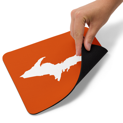 Michigan Upper Peninsula Mousepad (w/ UP Outline) | Maple Leaf Orange