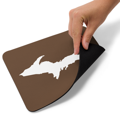 Michigan Upper Peninsula Mousepad (w/ UP Outline) | Coffee Color