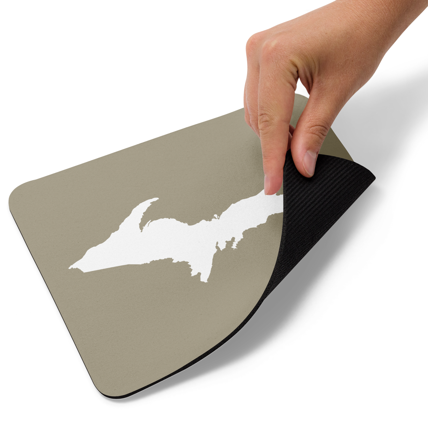 Michigan Upper Peninsula Mousepad (w/ UP Outline) | Petoskey Stone Beige