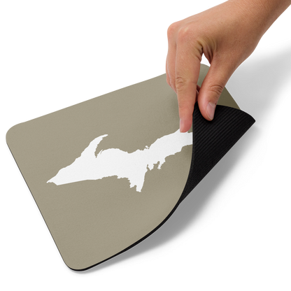 Michigan Upper Peninsula Mousepad (w/ UP Outline) | Petoskey Stone Beige