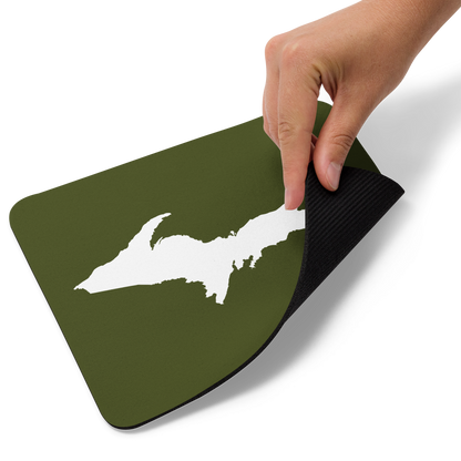 Michigan Upper Peninsula Mousepad (w/ UP Outline) | Army Green