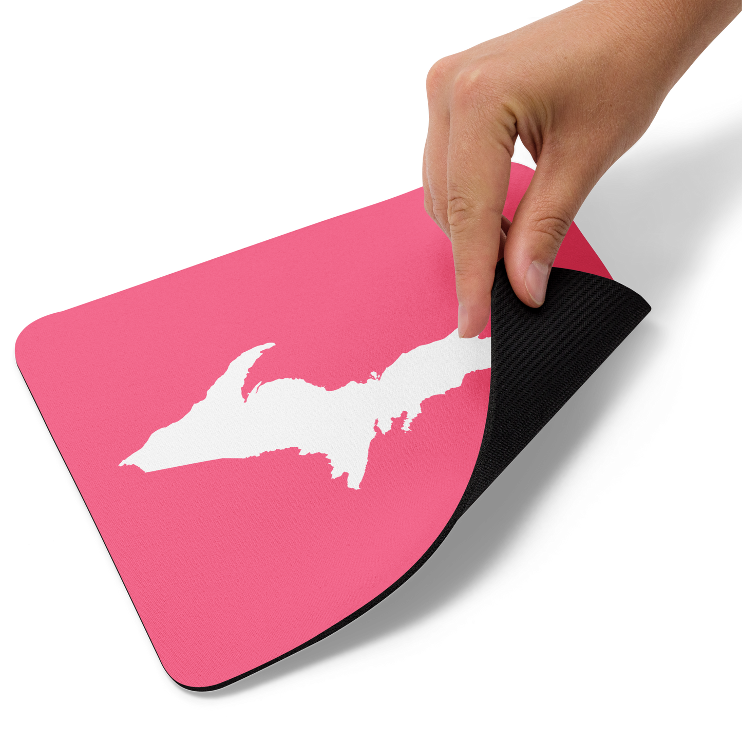 Michigan Upper Peninsula Mousepad (w/ UP Outline) | Rhodochrosite Pink