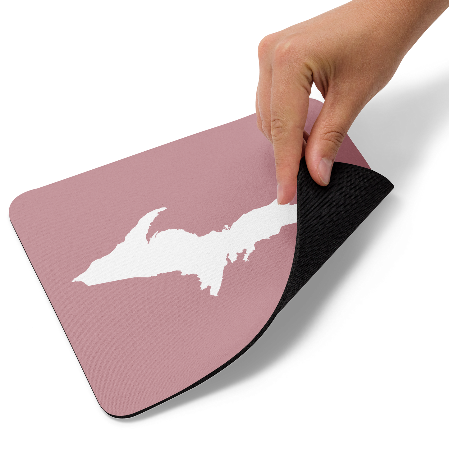 Michigan Upper Peninsula Mousepad (w/ UP Outline) | Cherry Blossom Pink