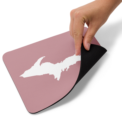 Michigan Upper Peninsula Mousepad (w/ UP Outline) | Cherry Blossom Pink