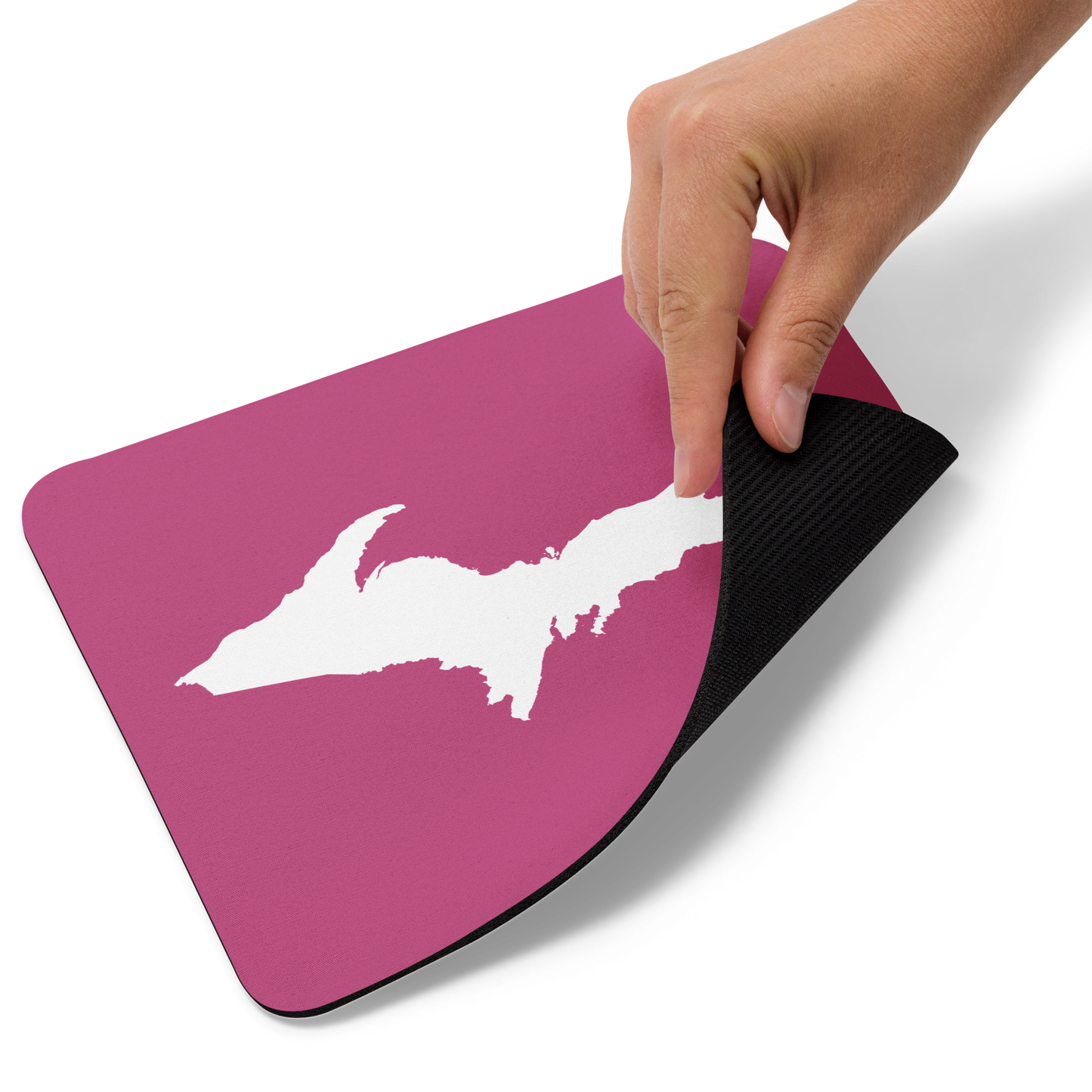 Michigan Upper Peninsula Mousepad (w/ UP Outline) | Apple Blossom Pink