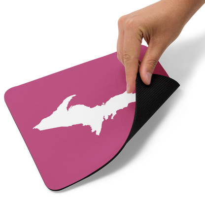 Michigan Upper Peninsula Mousepad (w/ UP Outline) | Apple Blossom Pink