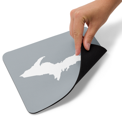 Michigan Upper Peninsula Mousepad (w/ UP Outline) | Silver