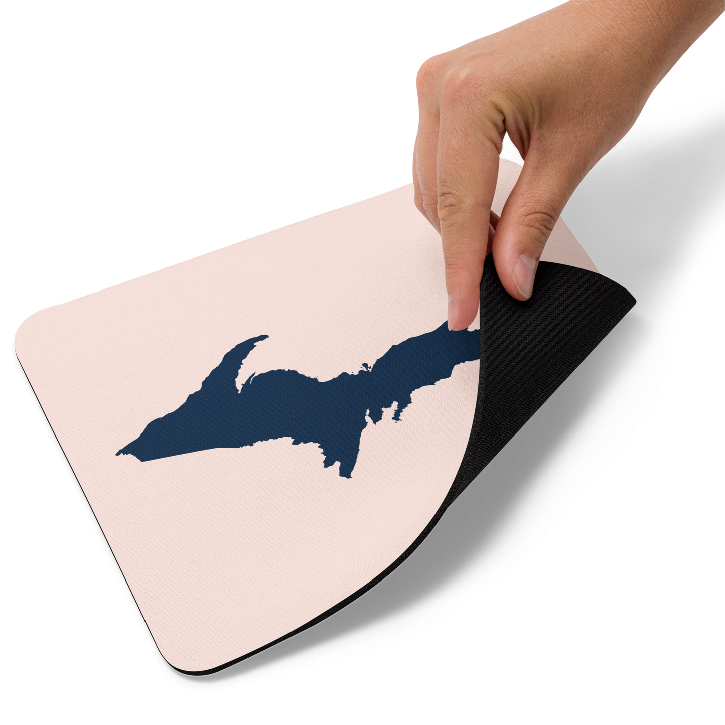 Michigan Upper Peninsula Mousepad (w/ UP Outline) | Champagne Pink