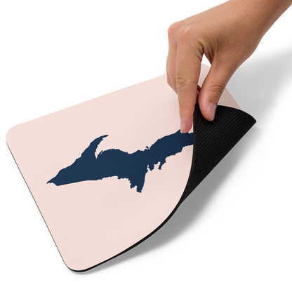 Michigan Upper Peninsula Mousepad (w/ UP Outline) | Champagne Pink